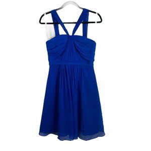 David's bridal blue short strapless dress